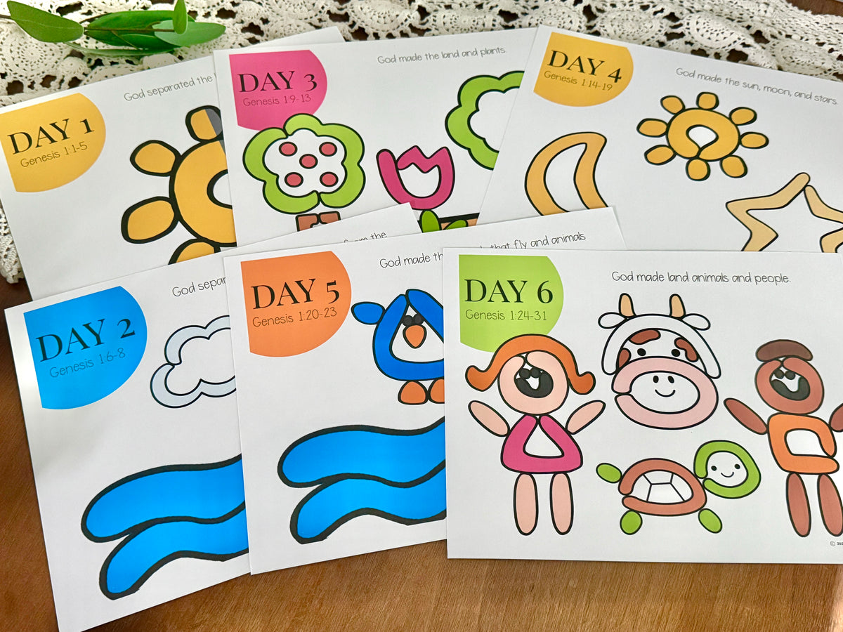 Days of Creation Playdough Mats