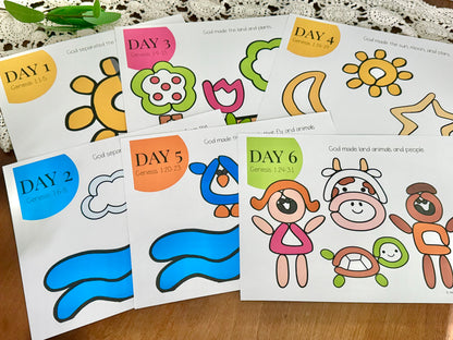 Days of Creation Playdough Mats